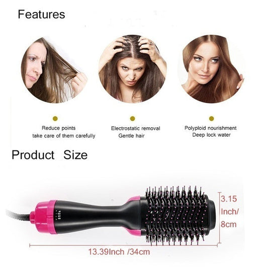 One Step Solution Hot Air Brush (Dryer + Straightener)