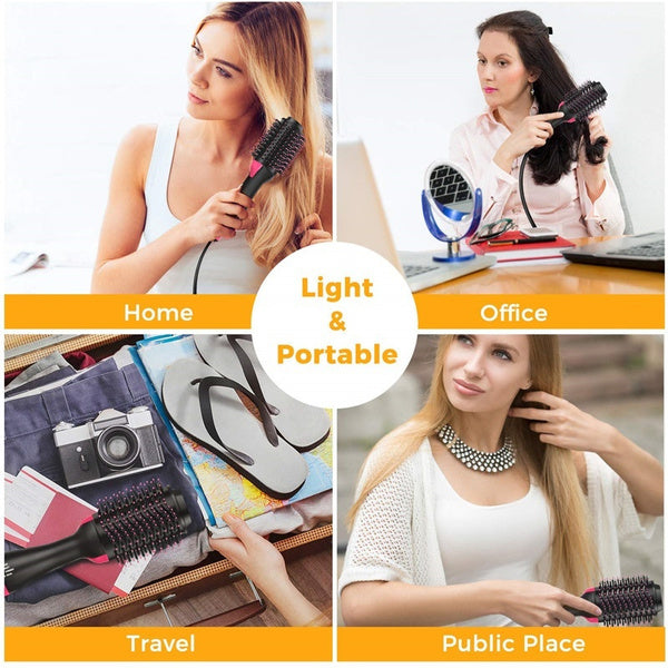 One Step Solution Hot Air Brush (Dryer + Straightener)